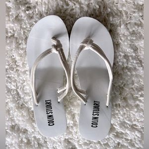 VICTORIA’S SECRET Eva White Platform Wedge Flip Flops 6 💕